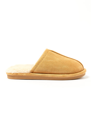 Chaussons fourrés chauds en suédine Camel