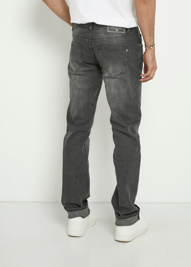 Jean 5 poches coupe droite, extensible Noir