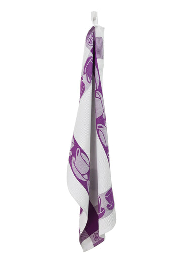 Lot de 3 torchons jacquard assortis, Carré 3M Mauve