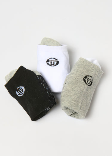 Lot de 3 Socquettes logo, assorti Gris/Noir/Blanc