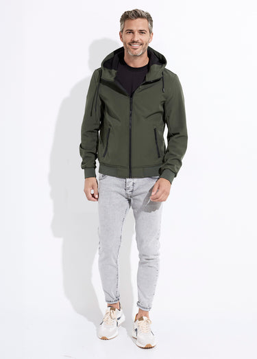 Veste sportswear mi saison courte à capuche Kaki
