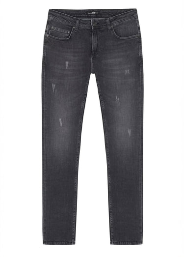 Jean 5 poches regular détails déchirés Gris Anthracite