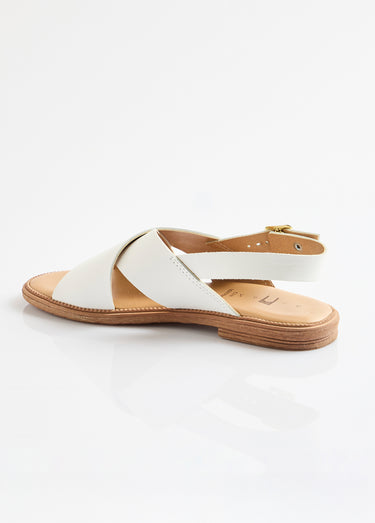 Sandales plates brides croisées Blanc