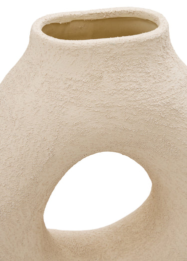 Vase en céramique brute BREA, clair Blanc