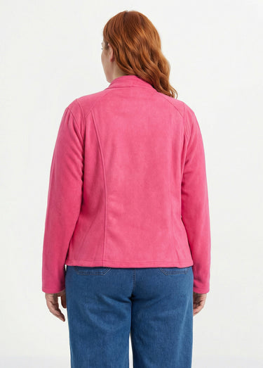 Veste courte suédine style perfecto Fuchsia
