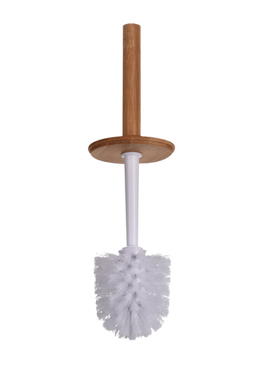 Brosse pour WC détail bambou, Letters Blanc/Bambou