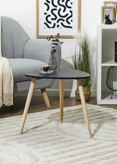 Table d'appoint forme galet, foncé Noir / Marron