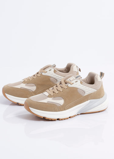 Sneakers multimatières look sporty Beige