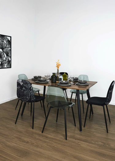 Table extensible avec bords irréguliers Marron/Noir