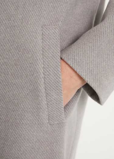 Manteau double boutonnage col tailleur Gris