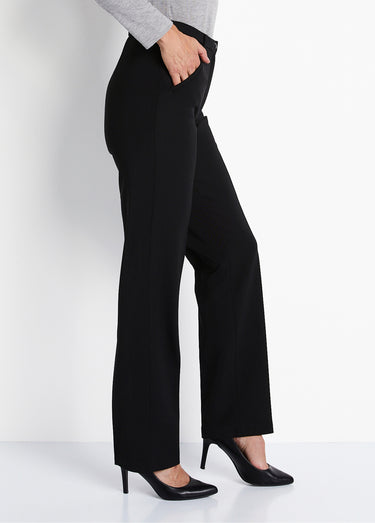 Pantalon taille semi-élastiquée droit Noir