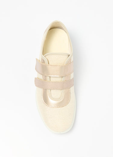 Derbies scratchées textile largeur confort Beige Dore