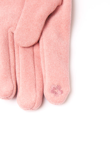 Gants chauds bord fourrure Rose