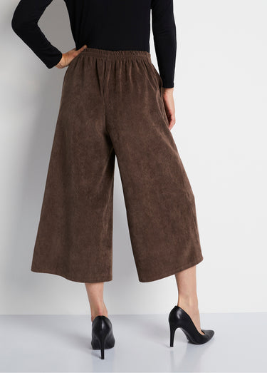 Jupe-culotte longue velours milleraies Taupe
