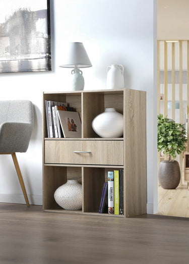 Meuble de rangement 4 cases + tiroir 2M Marron Clair