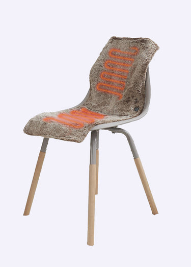 Jeté couvre siège chauffant USB fourrure Marron