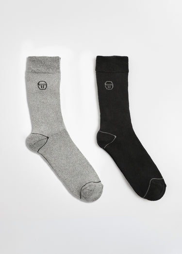 Lot de 2 Chaussettes, intérieur bouclette Noir/Gris