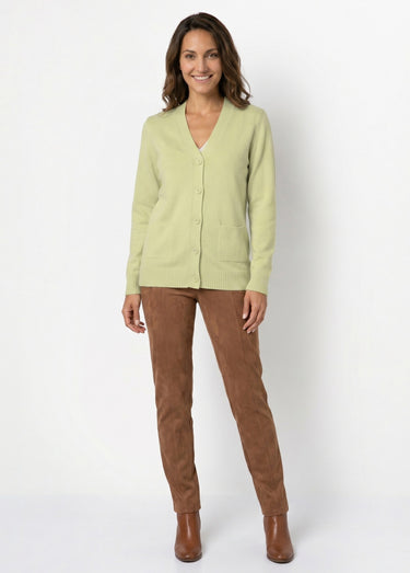Gilet boutonné maille épaisse Vert Tilleul