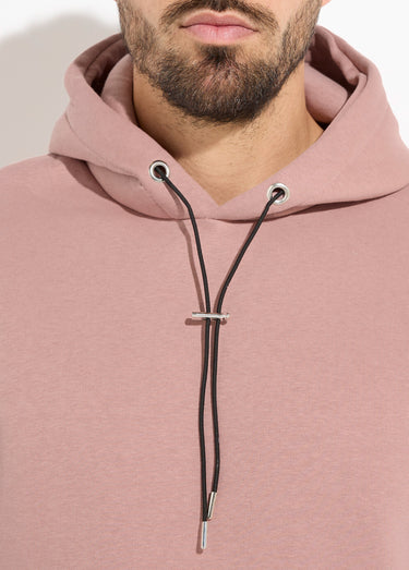 Sweat shirt à capuche et poche kangourou Vieux Rose