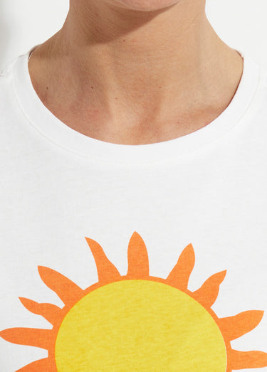 T-shirt coton avec message Sotto il Sole Blanc