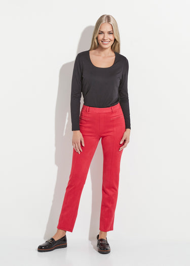 Pantalon droit suédé effet ventre plat Tomette