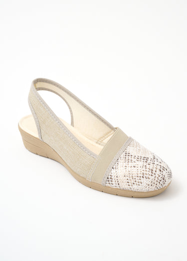 Sandales largeur confort élastiquées Beige