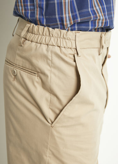 Pantalon droit ceinture élastiquée confort Beige