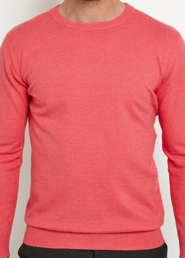 Pull col rond homme maille fine jauge Pasteque