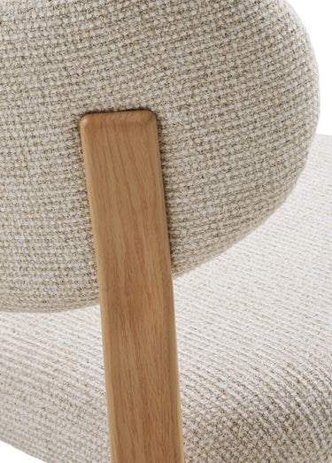 Chaise tissu structure façon bois SAVINA Sable naturel