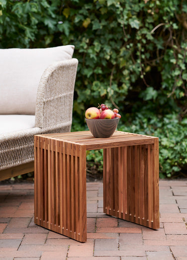 Table basse en teck, lattes ajourées Naturel