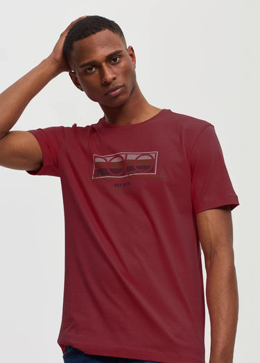 T-shirt à manches courtes, thème polo Bordeaux