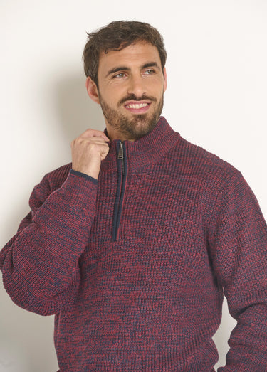 Pull chaud avec laine, col camionneur Bordeaux