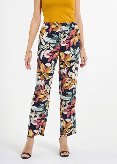 Pantalon imprimé taille élastiquée Fond Marine