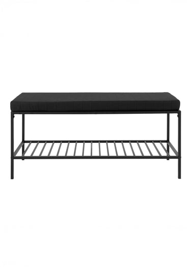 Banc d'entrée avec coussin ton sur ton Noir