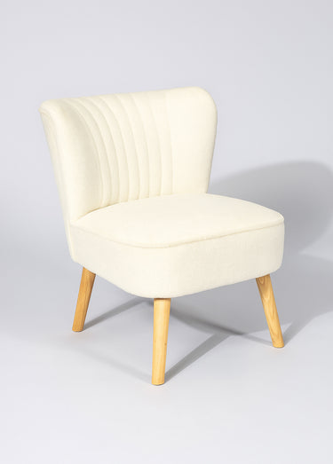 Fauteuil bas confort en bouclette Blanc