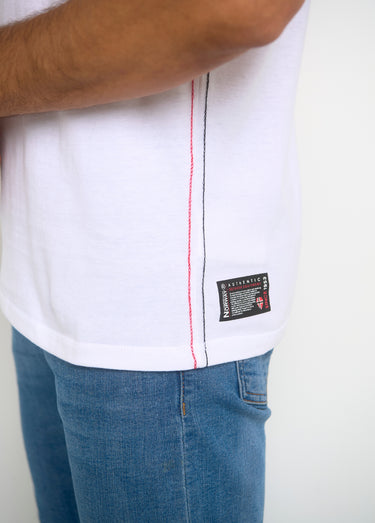 T-shirt homme col rond et inscriptions Blanc
