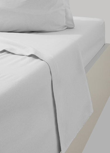Drap uni en flanelle épaisse pur coton Blanc