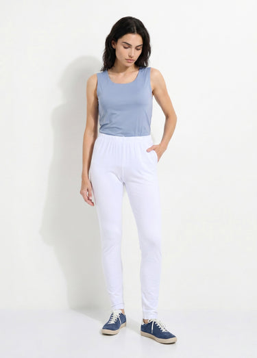 Legging imprimé taille élastiquée Uni Blanc