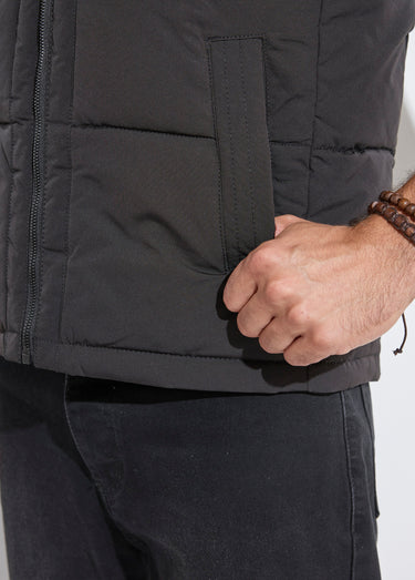 Doudoune sans manches zippée matelassée Noir
