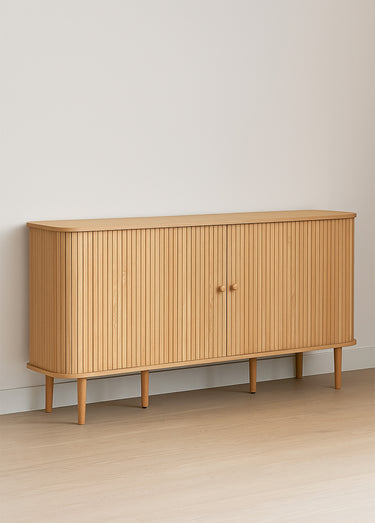 Grand buffet bois, portes coulissantes Naturel