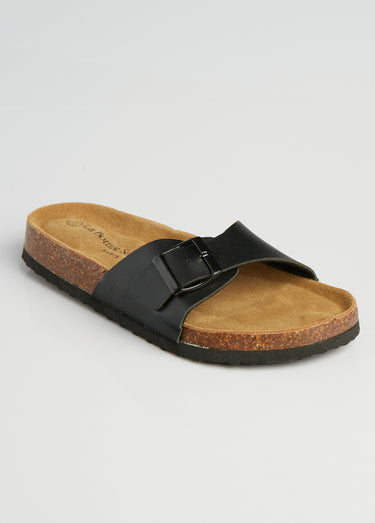 Mules avec boucle et semelle anatomique Noir