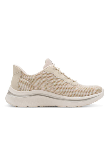 Baskets sportswear compensées en mesh Ivoire