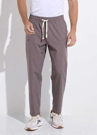 Pantalon sportswear en maille, élastiqué Gris