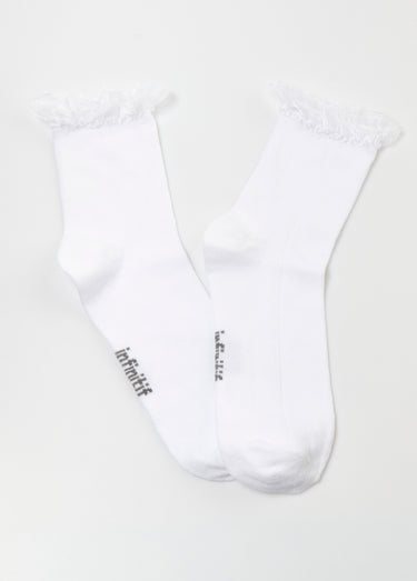 Chaussettes bord dentelle Blanc
