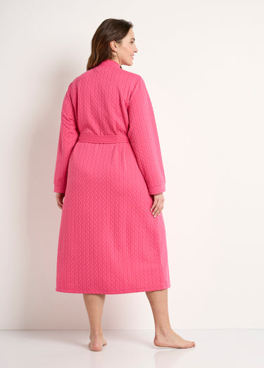 Peignoir kimono long boutonné Rose