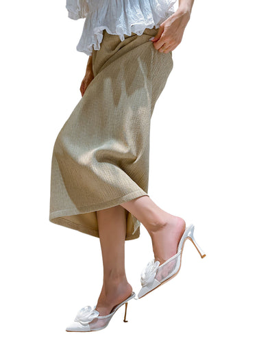 Mules chic fleur tissu Blanc