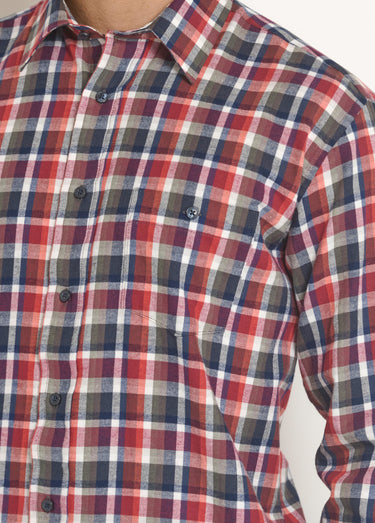 Chemise à carreaux flanelle chaude, foncé Carreaux Rouge/Noir