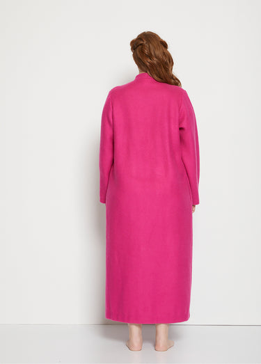 Robe de chambre zippée et brodée Fuschia