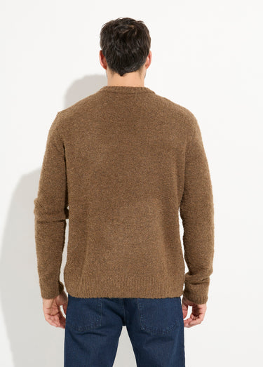 Pull col rond chaud avec de la laine Marron