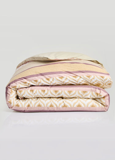 Housse de couette réversible coton 57 fils/cm² Rose
